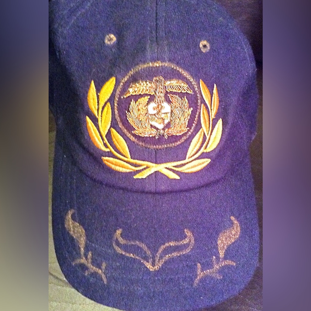 Custom- Polo By Ralph Lauren Captains Wool Blue And Gold Hat With Accents